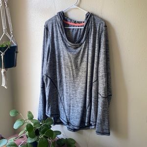 Danskin now thumb hole hooded athletic top